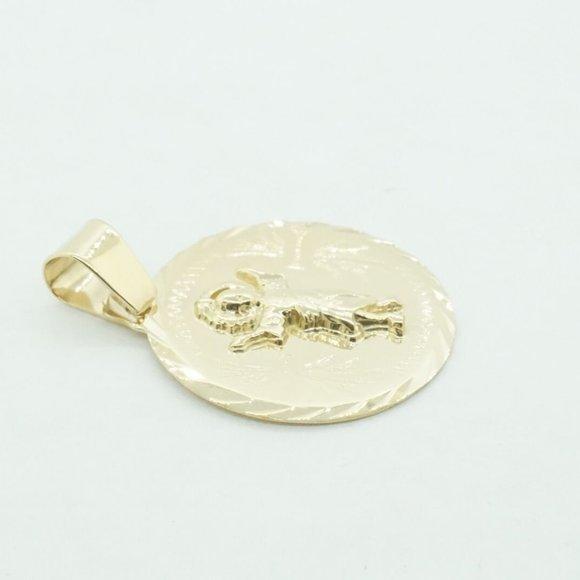 Estate Sale 14k Yellow Gold Religious Pendant Men's Women's Jewelry - Picture 2 of 4